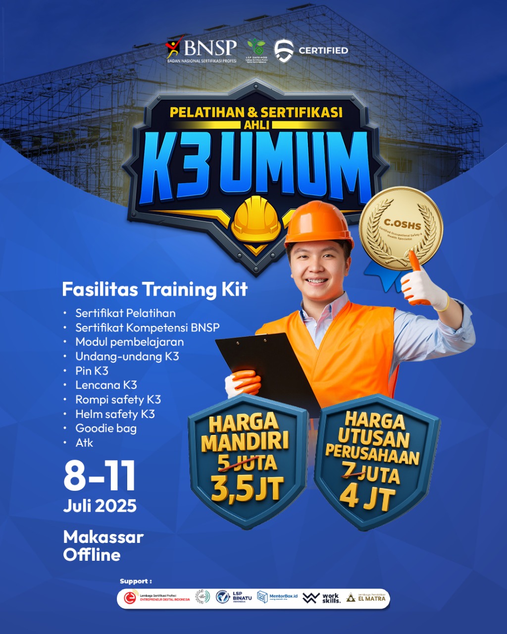Pelatihan dan Sertifikasi Ahli K3 Umum